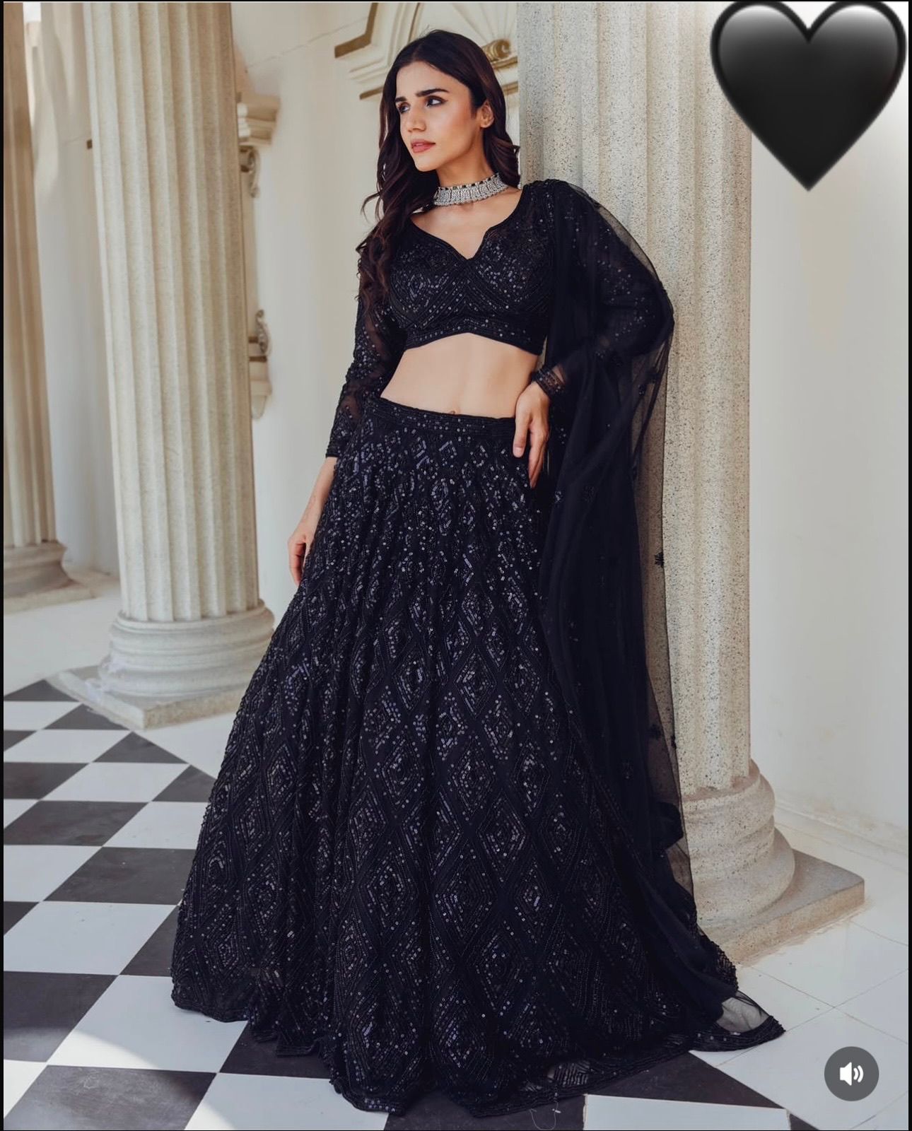 Velcrone Premium Sequins Georgette Lehenga Set