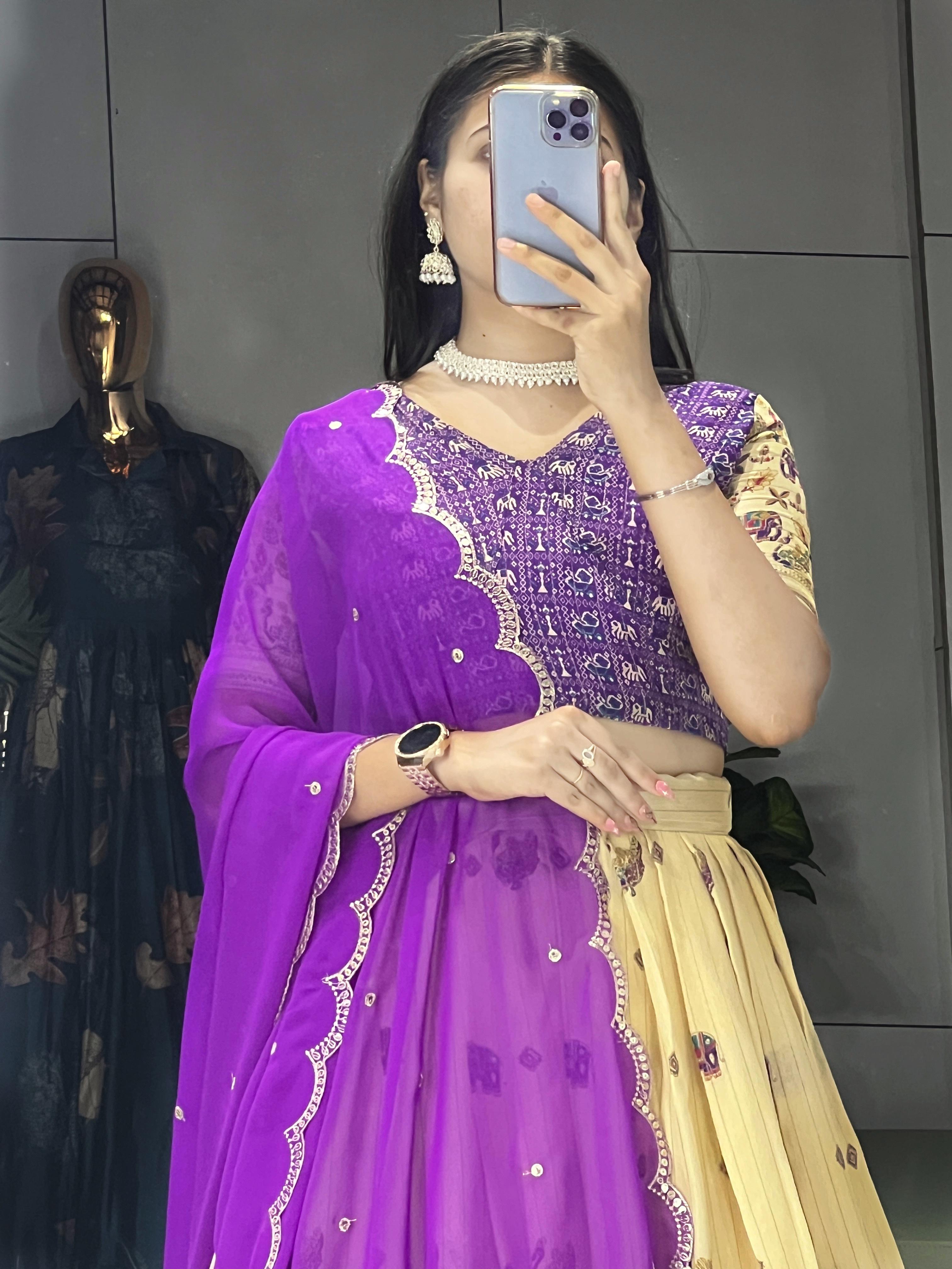 Velcrone Silk Kalamkari Premium Lehenga Set