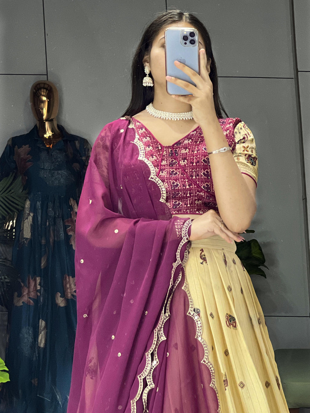 Velcrone Silk Kalamkari Premium Lehenga Set