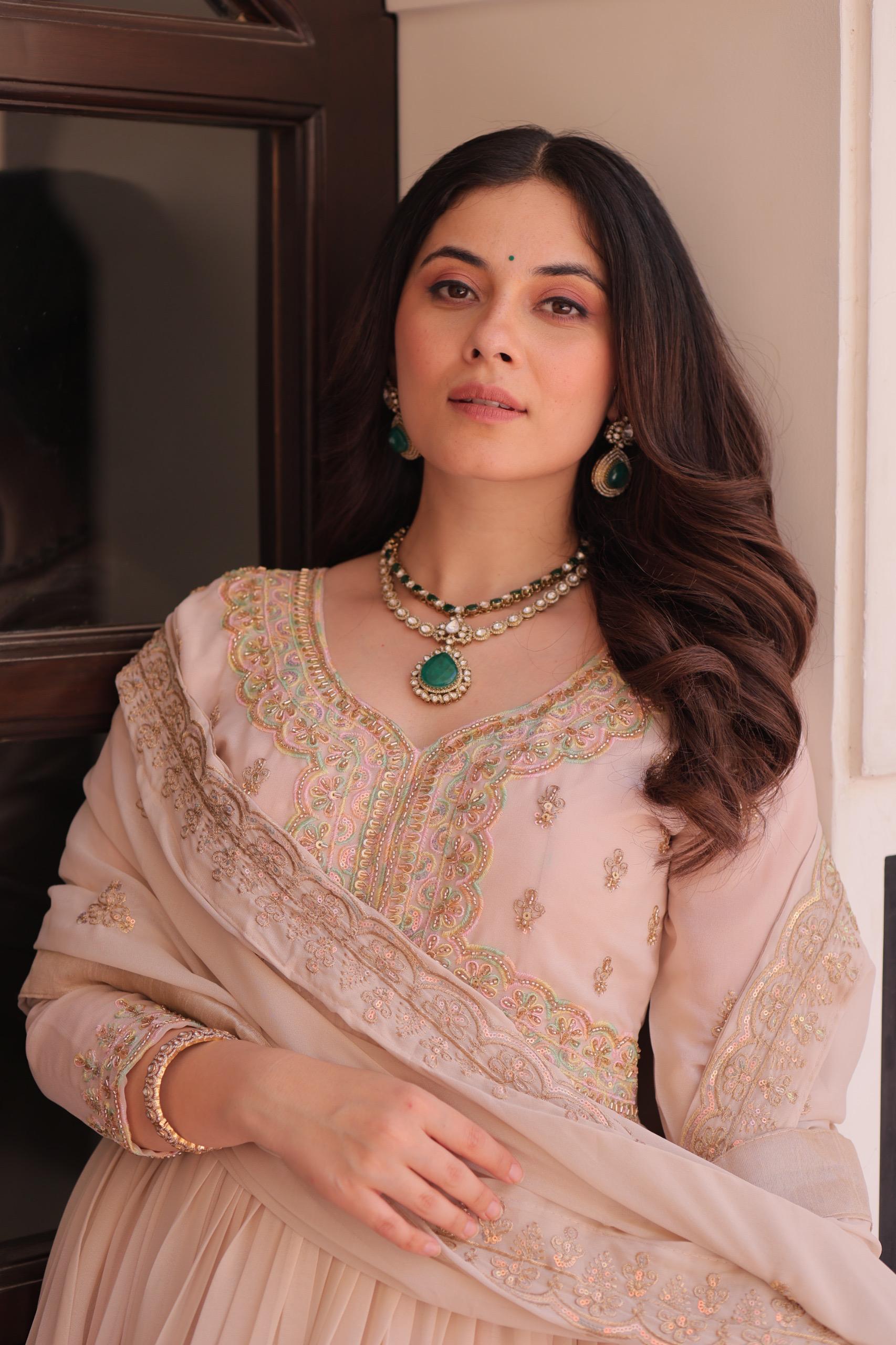 Velrone Premium Star Georgette Embroidered Gown With Dupatta | Beads & Sequins Work | Festive Collection 2025