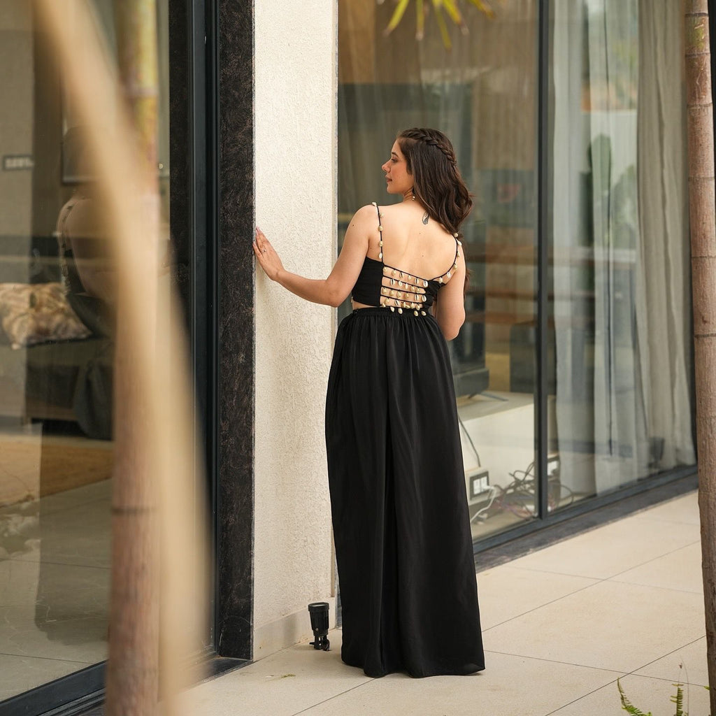 Exclusive Georgette Drape Skirt Set with Kodi Work Blouse & Kota Checks Shrug – SC-279