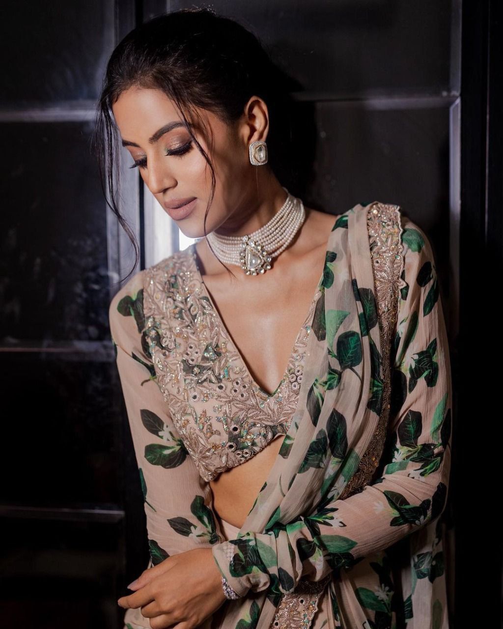 Designer Ready-to-Wear Georgette Saree with Embroidery Sequin Work | Ruffle Style | Blouse Included 