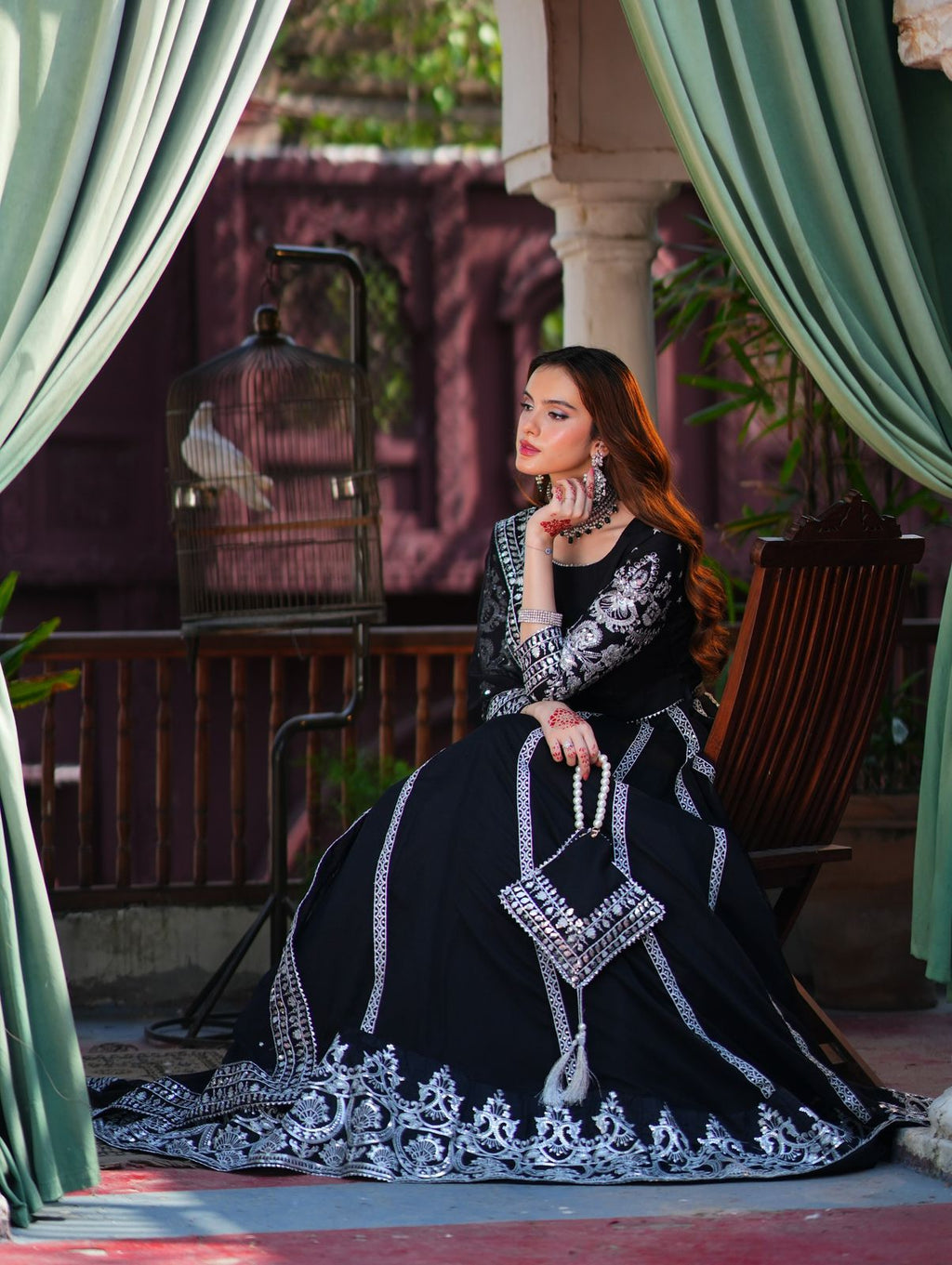 Velcrone Black Velvet Heavy Embroidered Lehenga Set –  Premium Boutique Collection