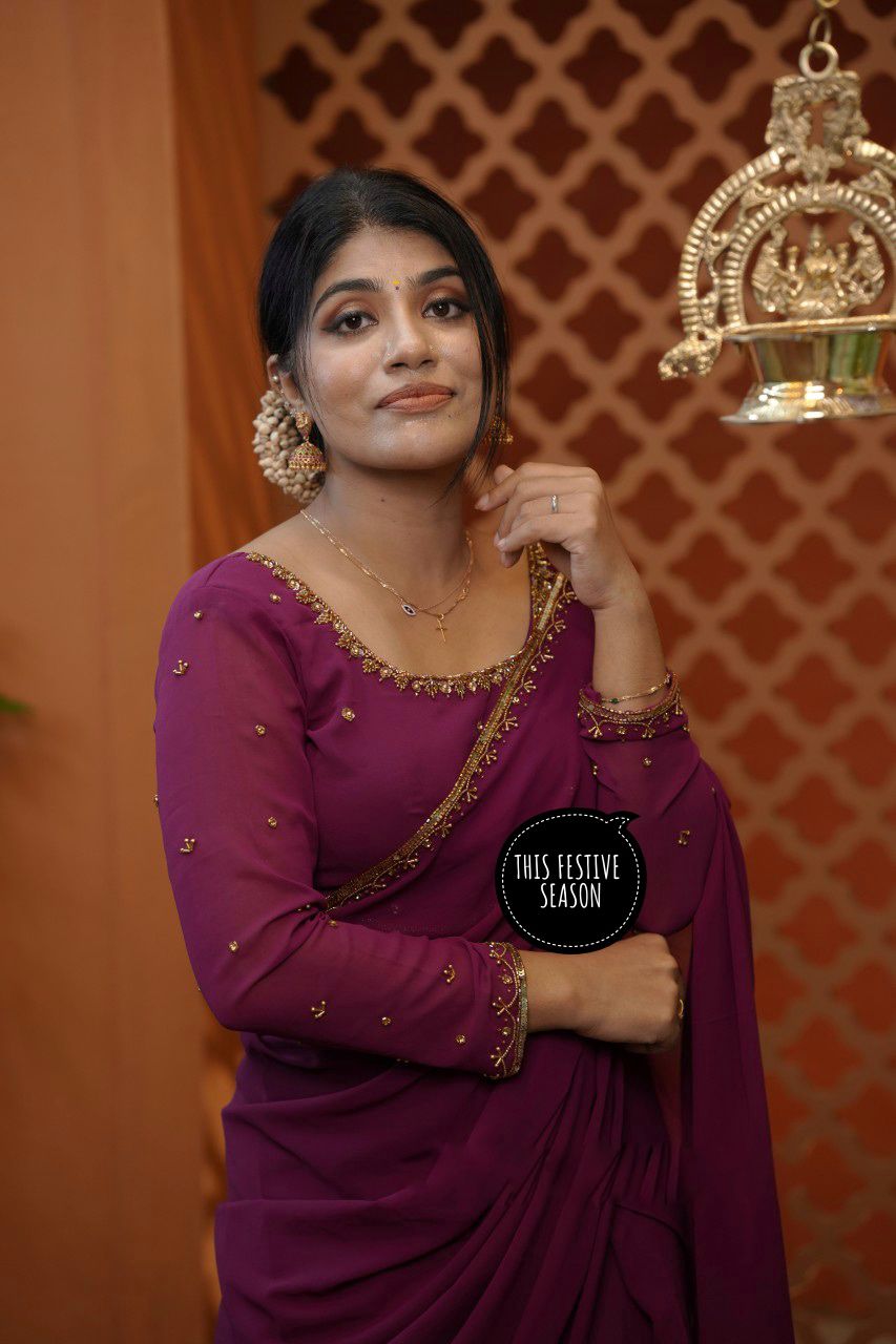 Premium Faux Georgette 3-in-1 Designer Lehenga Koti Dupatta Set With Embroidery Work | Festive Collection