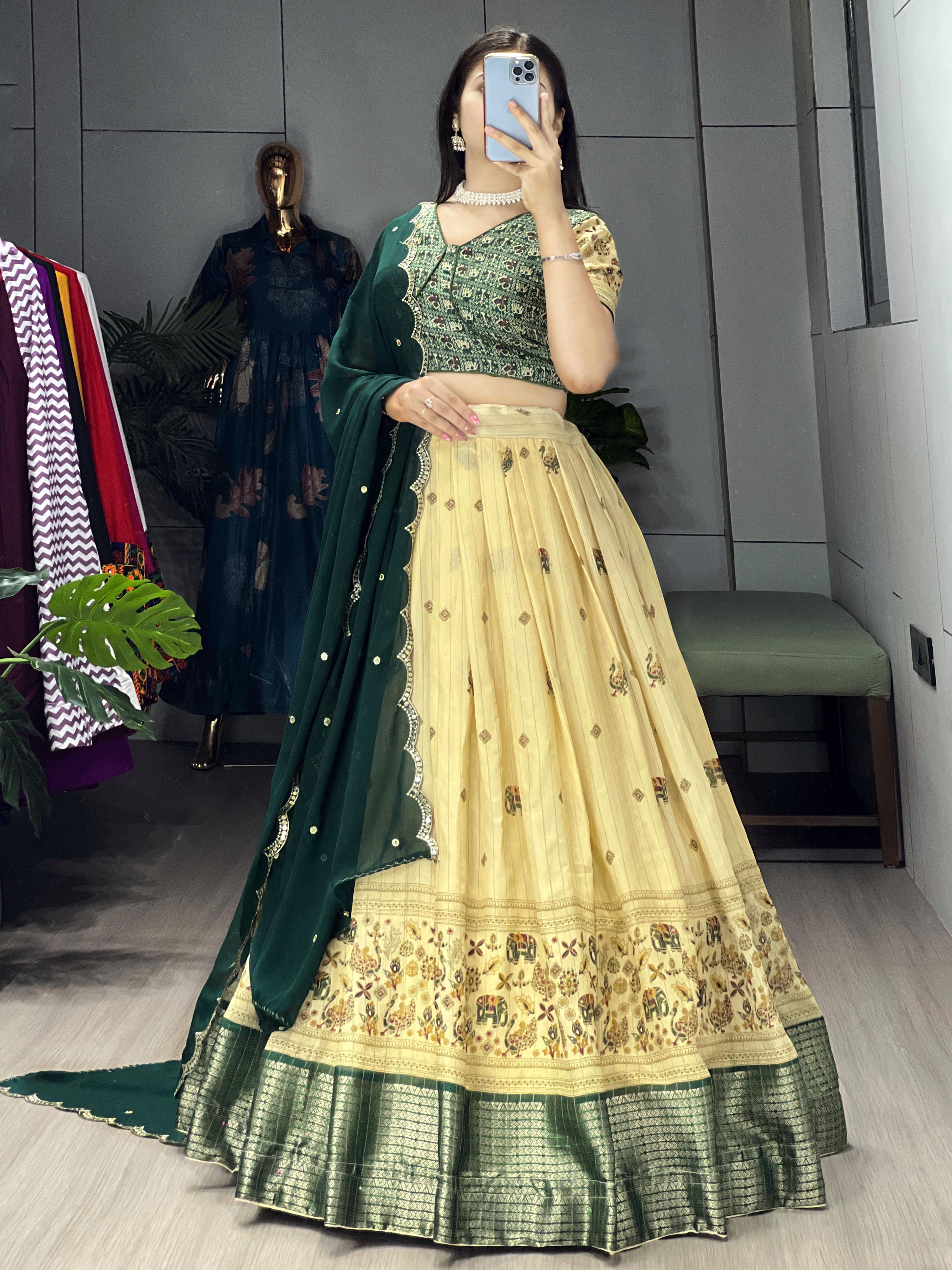 Velcrone Silk Kalamkari Premium Lehenga Set
