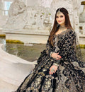 Luxury Black Bridal Lehenga Set with Heavy Embroidery & Handwork